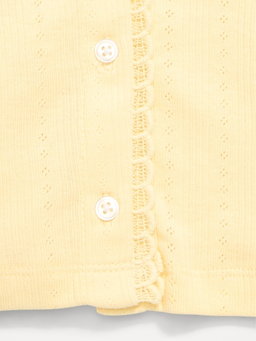 Image number 3 showing, Long-Sleeve Pointelle Button-Front Top for Toddler Girls