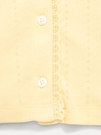 Image number 3 showing, Long-Sleeve Pointelle Button-Front Top for Toddler Girls