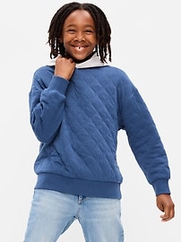 Image number 1 showing, Oversized Quilted Fleece Hoodie for Boys