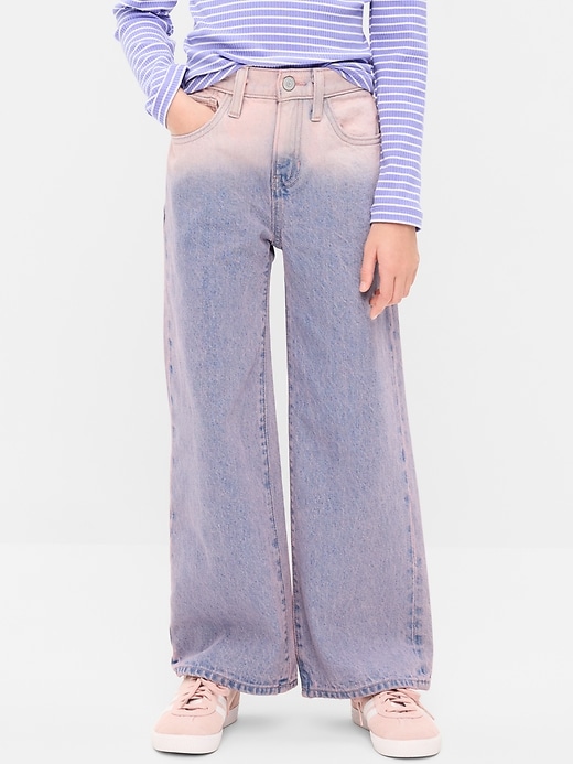 Image number 1 showing, High-Waisted Ombré Baggy Wide-Leg Jeans for Girls