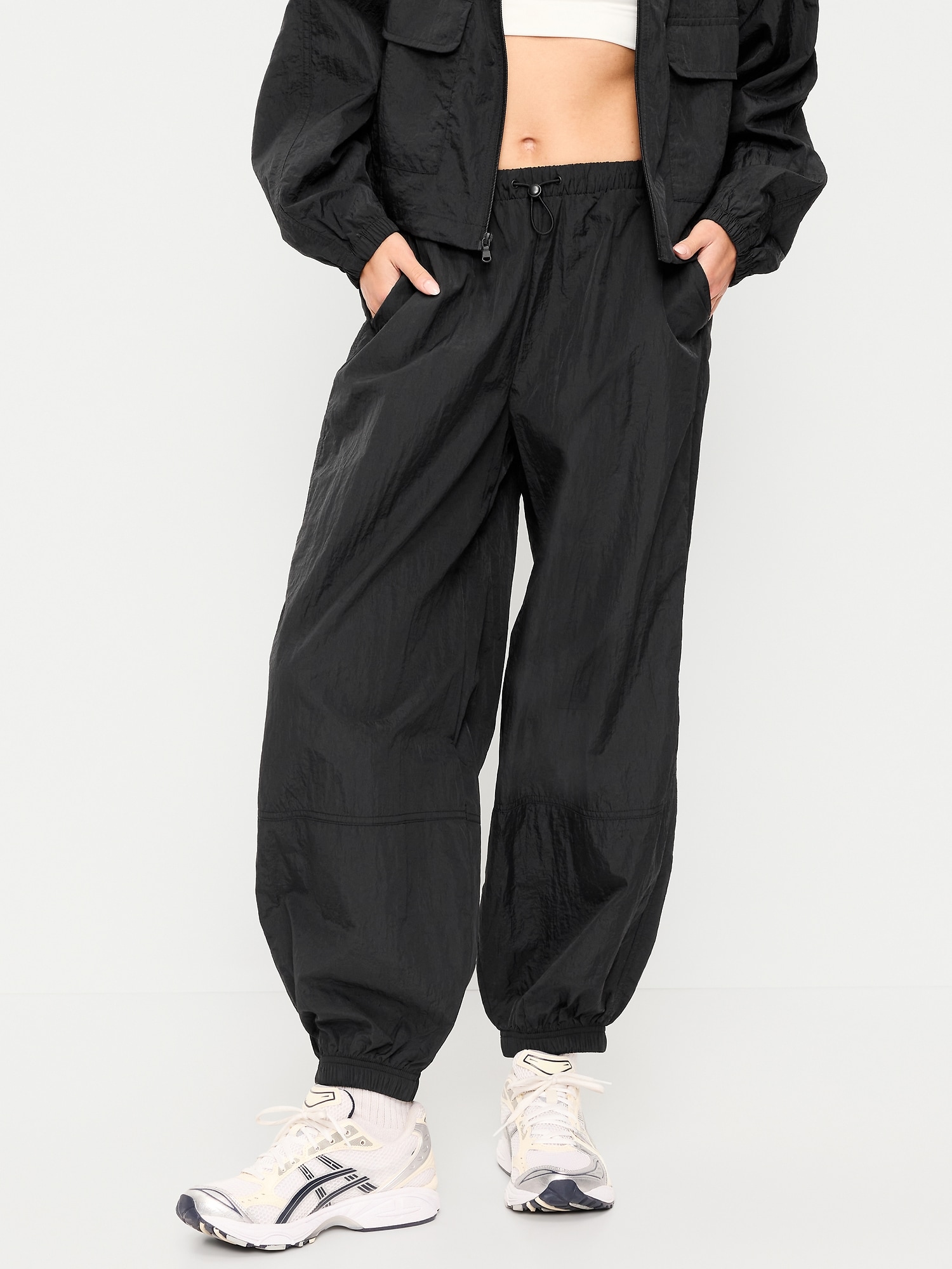Pull-On Windbreaker Parachute Pants