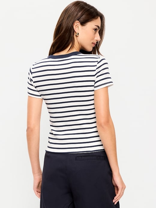 Image number 2 showing, Snug Crew-Neck Ribbed T-Shirt