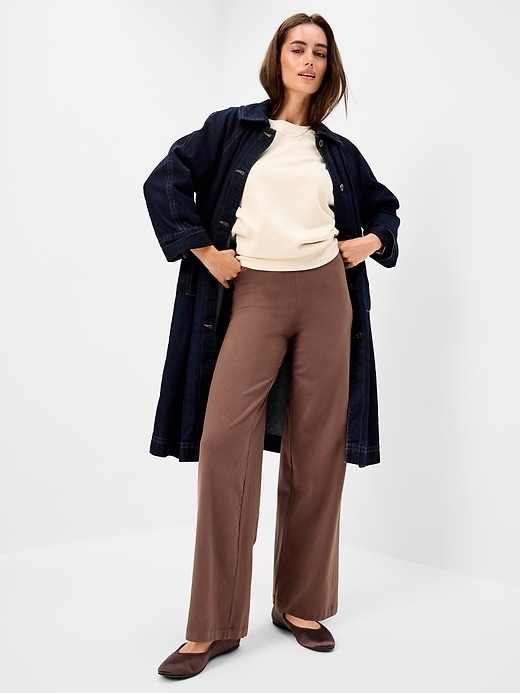 Image number 3 showing, High-Waisted Fashion Wide-Leg Leggings