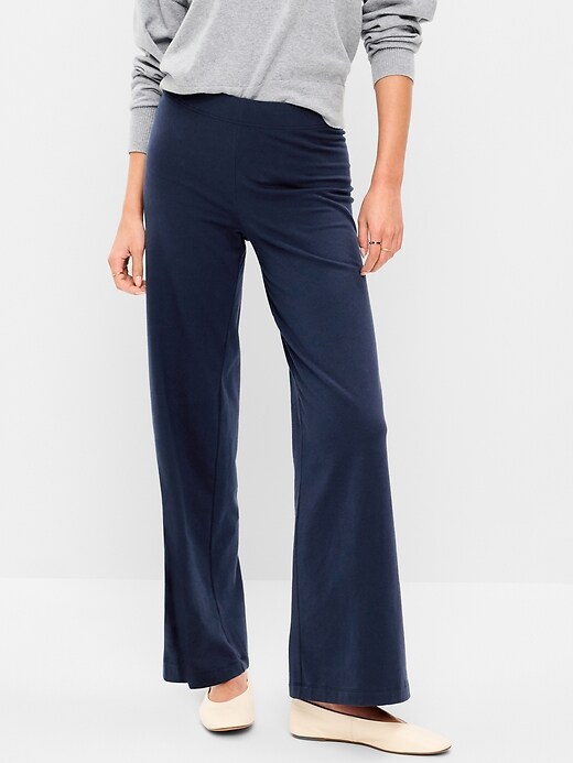 Image number 3 showing, High-Waisted Fashion Wide-Leg Leggings