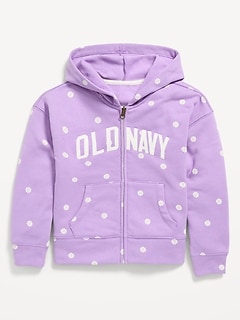 Logo-Graphic Zip Hoodie for Girls