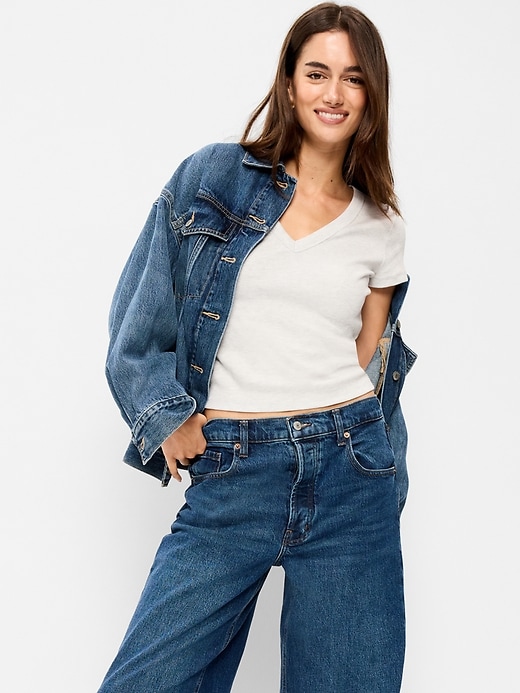 Image number 3 showing, Snug V-Neck Ribbed T-Shirt