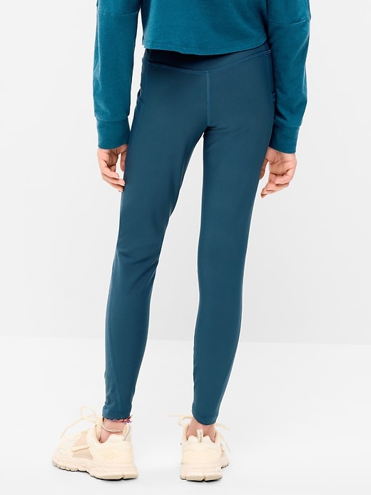 Image number 2 showing, High-Waisted PowerSoft 7/8-Length Side-Pocket Leggings for Girls