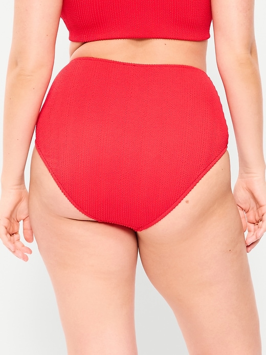 Image number 6 showing, High-Waisted Ribbed Bikini Swim Bottoms
