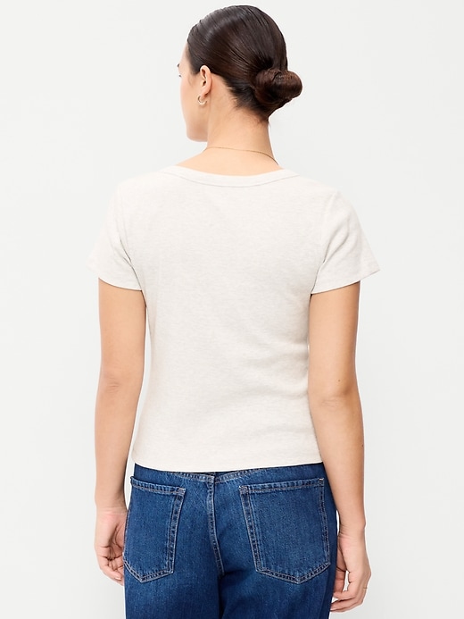 Image number 6 showing, Snug V-Neck Ribbed T-Shirt