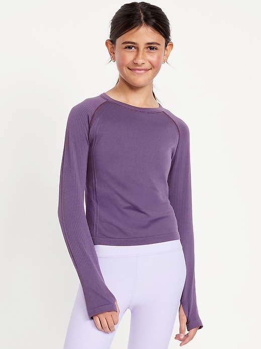 Image number 3 showing, Fitted Seamless Performance Top for Girls