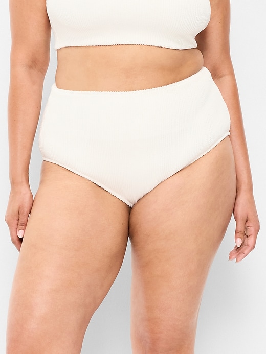 Image number 7 showing, High-Waisted Ribbed Bikini Swim Bottoms
