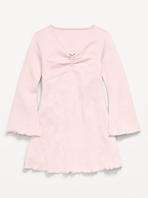 Image number 1 showing, Long-Sleeve Textured Knit Fit and Flare Dress for Girls