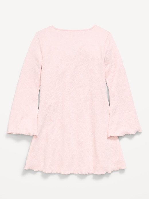 Image number 2 showing, Long-Sleeve Textured Knit Fit and Flare Dress for Girls