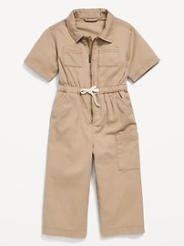 Image number 1 showing, Short-Sleeve Utility Jumpsuit for Toddler Girls