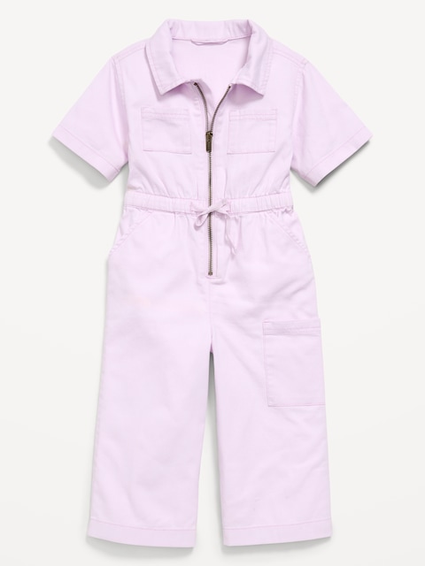 Short-Sleeve Utility Jumpsuit for Toddler Girls