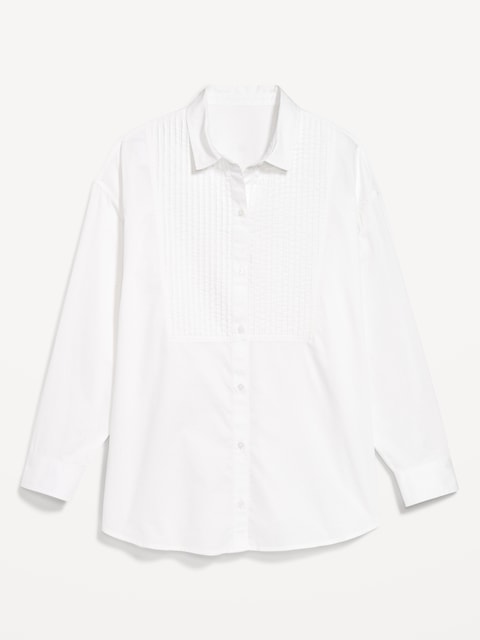 Oversized Button-Down Tuxedo Shirt