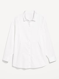 Image number 1 showing, Oversized Button-Down Tuxedo Shirt