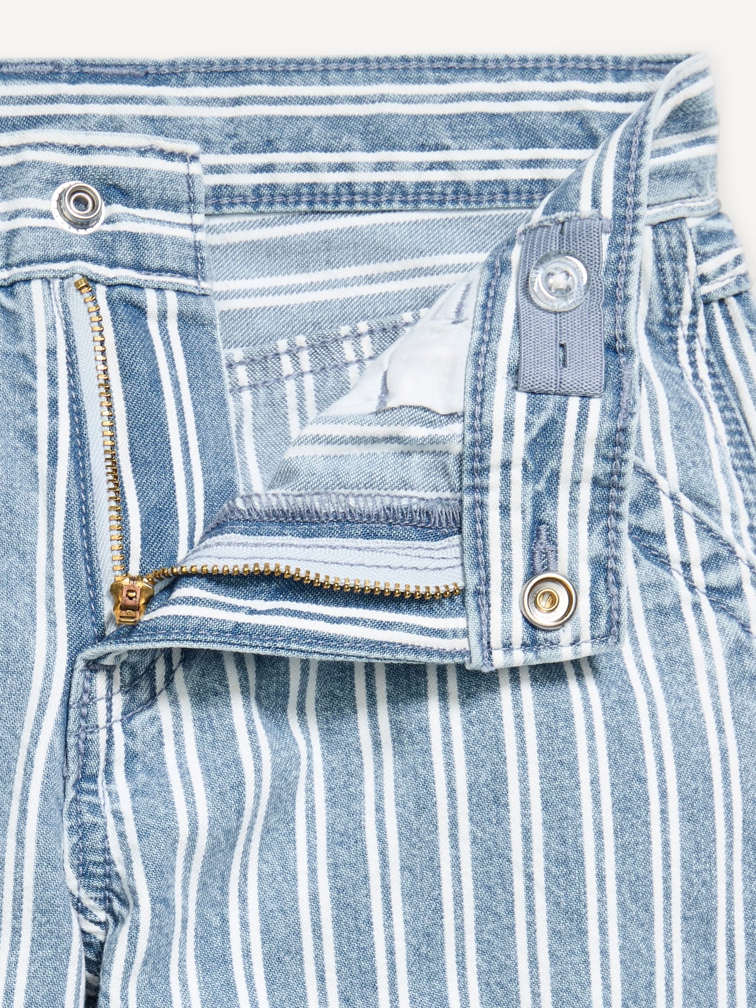 Super Baggy Striped Wide-Leg Carpenter Jeans for Girls