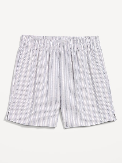 Image number 8 showing, High-Waisted Linen-Blend Shorts -- 3.5-inch inseam