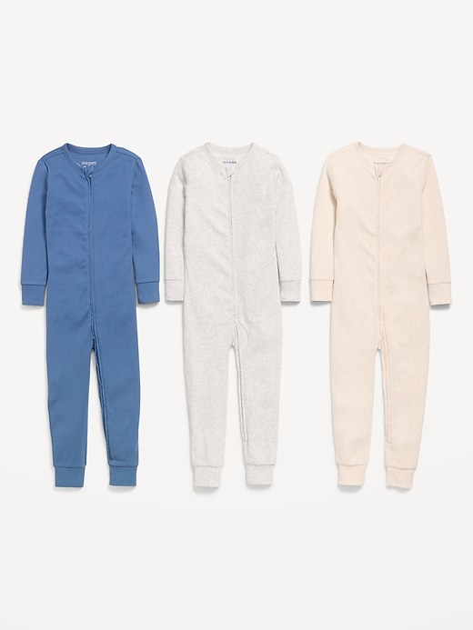 Image number 2 showing, Snug-Fit 2-Way-Zip Pajama One-Piece 3-Pack for Toddler & Baby