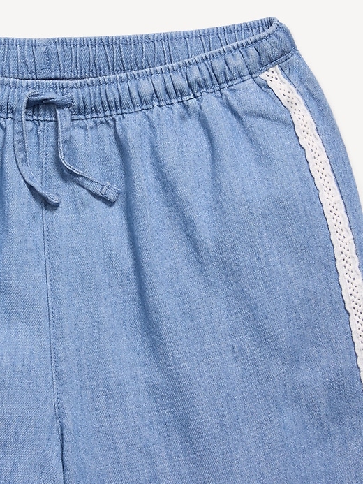 Image number 3 showing, Lace-Trim Chambray Pants for Girls