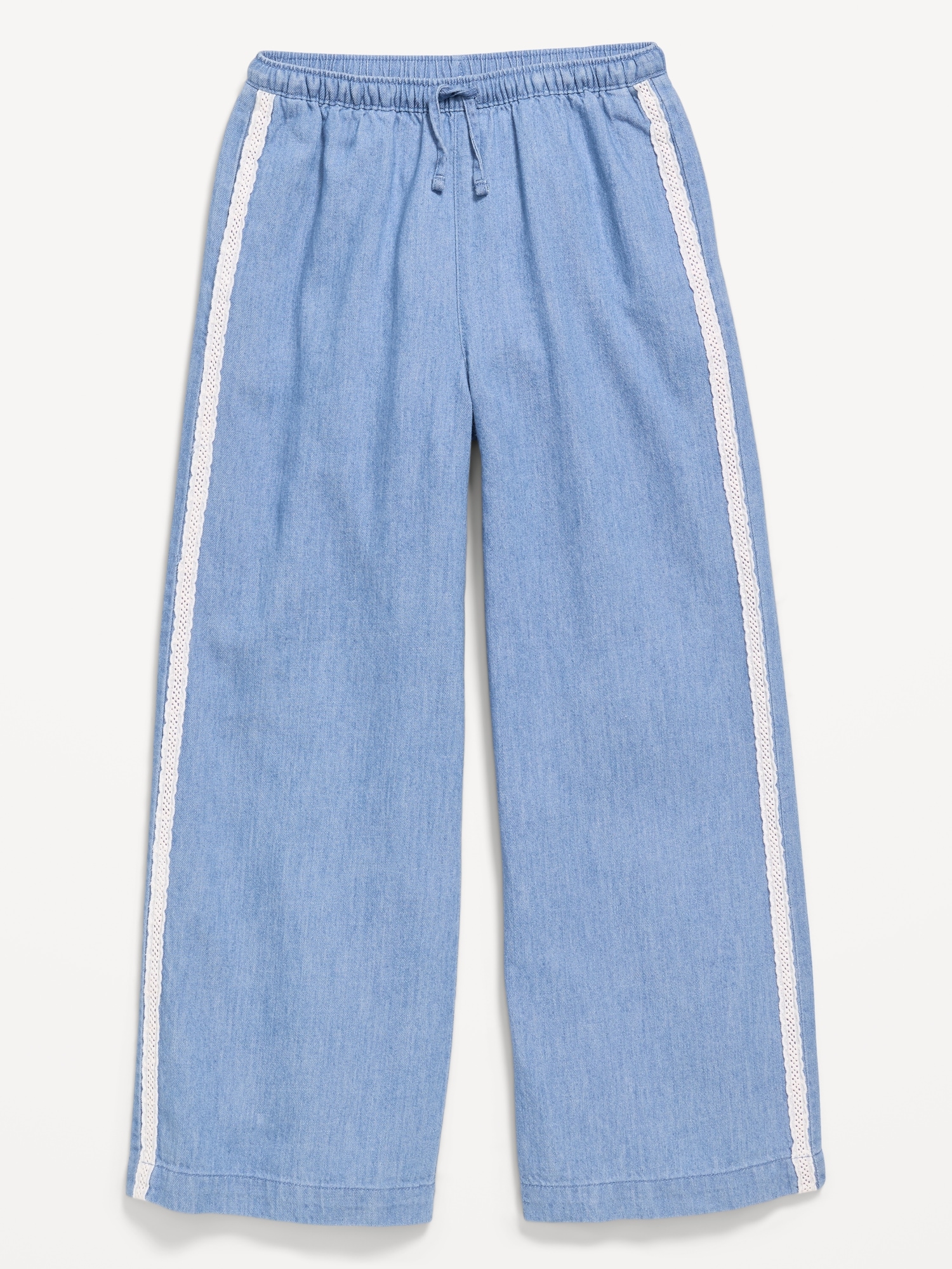 Lace-Trim Chambray Pants for Girls