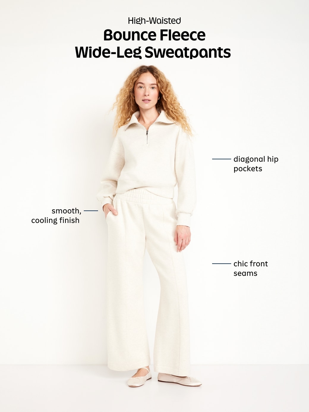 Image number 10 showing, High-Waisted Bounce Fleece Wide-Leg Sweatpants