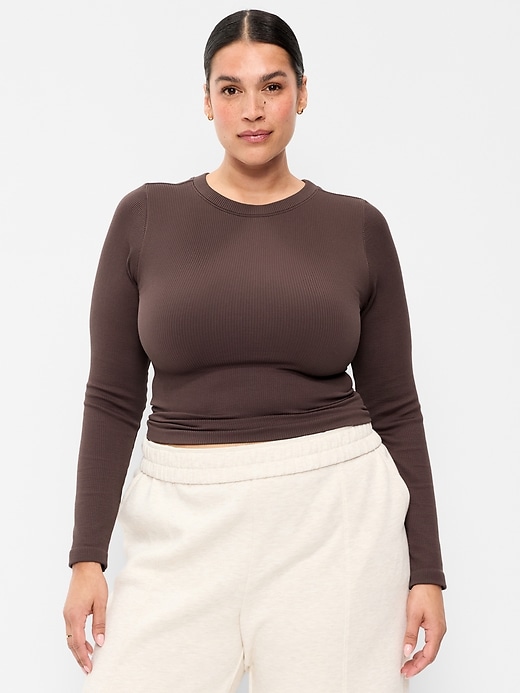 Image number 7 showing, Exhale Seamless Fitted Rib T-Shirt