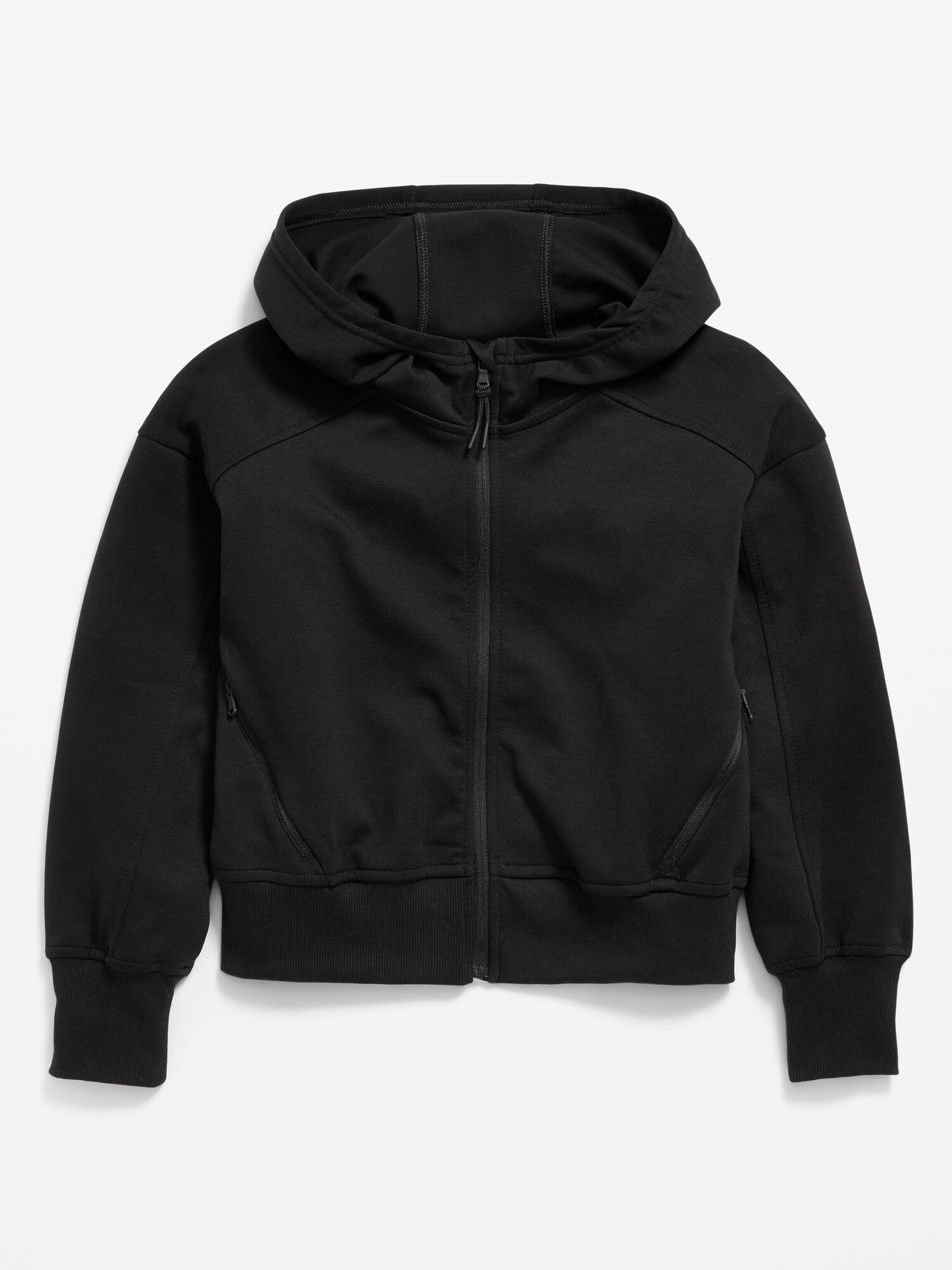 Худи Old Navy Oversized Dynamic Fleece Full-Zip для девочек, цвет: Чёрный