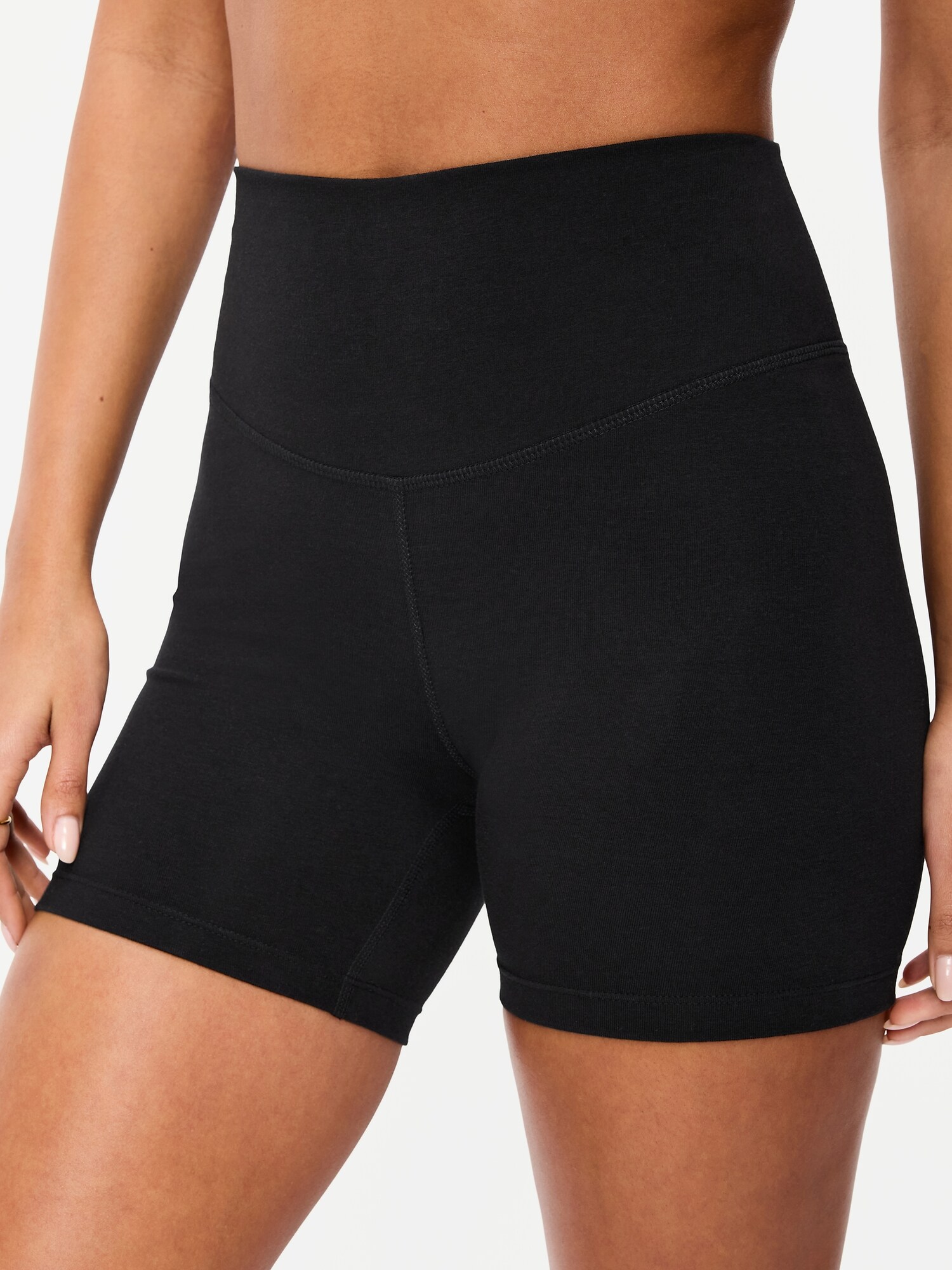 Женские шорты Old Navy High-Waisted PowerChill Biker Shorts -- 5-inch inseam, цвет: Чёрный — фото 3