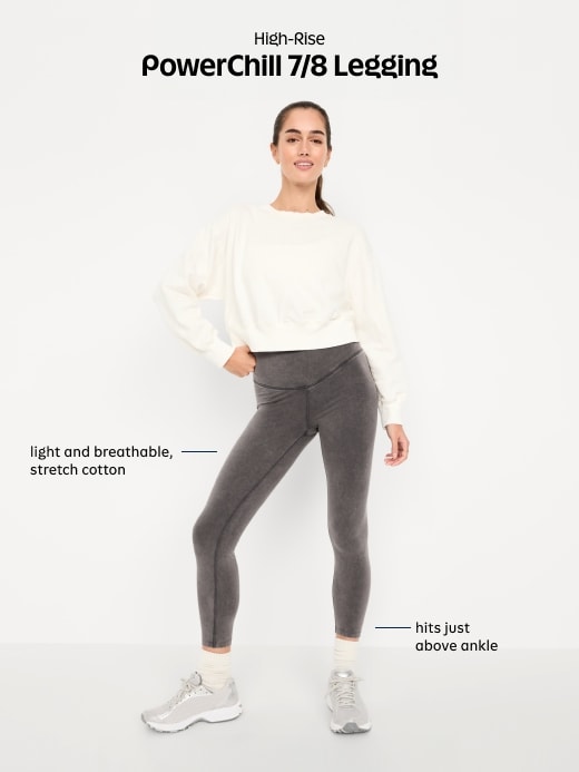Image number 10 showing, High-Waisted PowerChill 7/8 Cotton Leggings