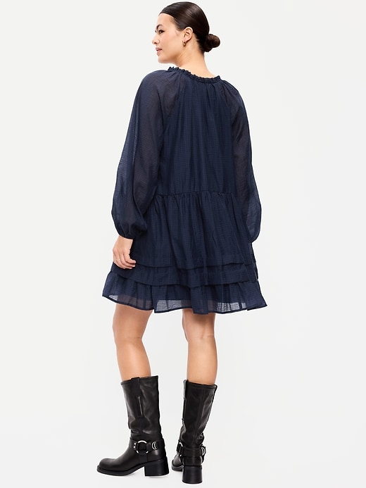 Image number 8 showing, Long-Sleeve Swing Mini Dress