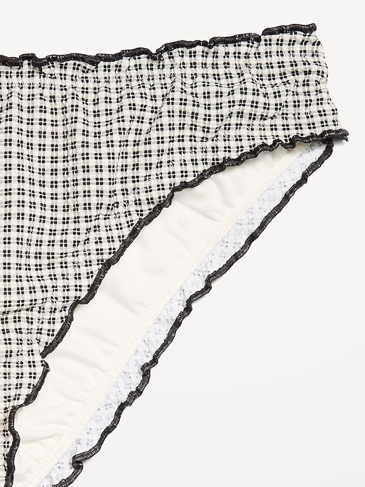 Image number 9 showing, Mid-Rise Ruffle Trim Swim Bottoms