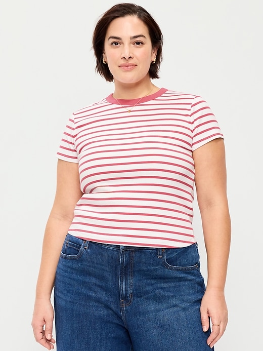 Image number 7 showing, Snug Crew-Neck Ribbed T-Shirt