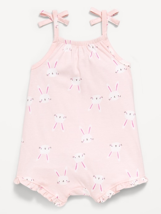 Image number 2 showing, Printed Sleeveless Tie-Strap Romper for Baby
