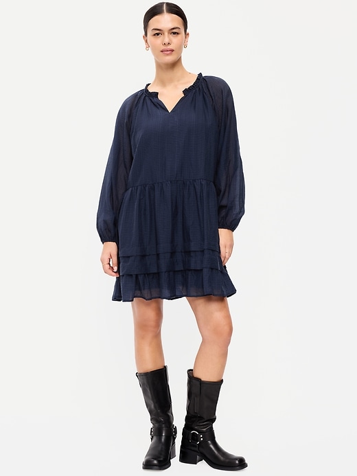 Image number 7 showing, Long-Sleeve Swing Mini Dress