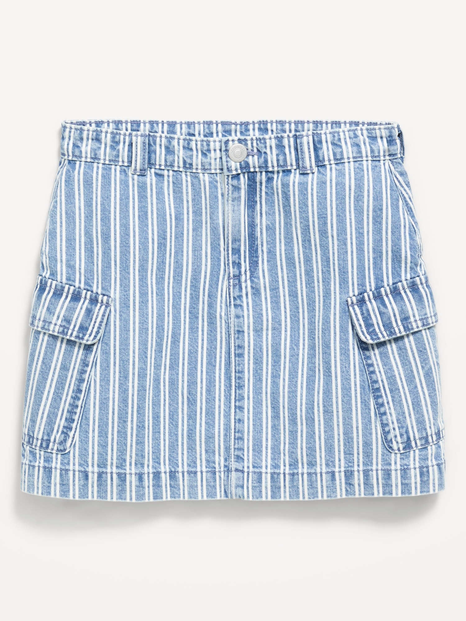 Striped Cargo Jean Skirt for Girls