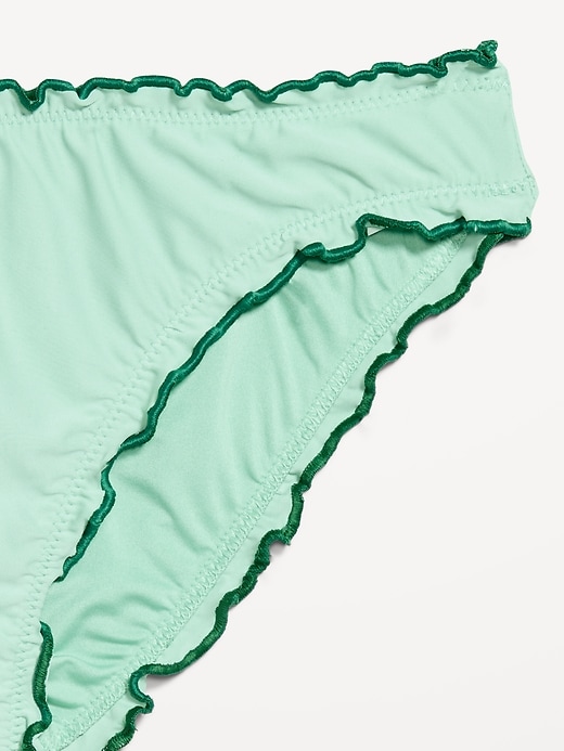 Image number 9 showing, Mid-Rise Ruffle Trim Swim Bottoms