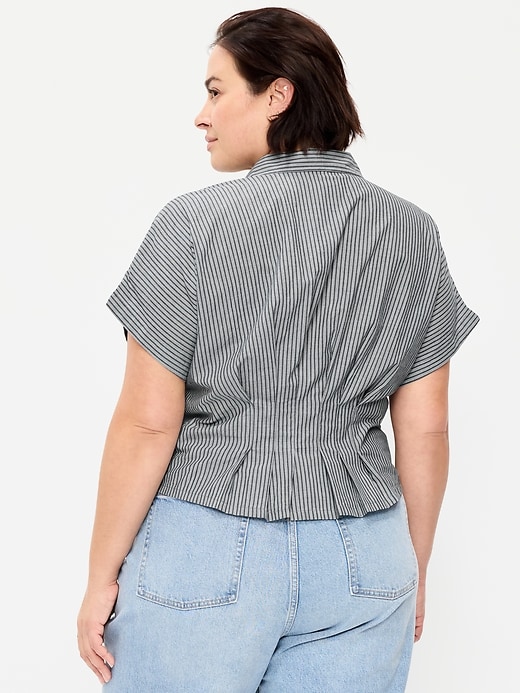 Image number 8 showing, Slim Short-Sleeve Cinched-Waist Button-Down Shirt