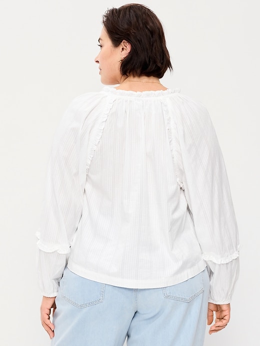 Image number 8 showing, Long-Sleeve Ruffled Popover Top