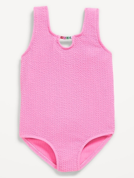 Image number 1 showing, Textured Beaded One-Piece Swimsuit for Toddler Girls