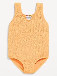 Textured Beaded One-Piece Swimsuit for Toddler Girls