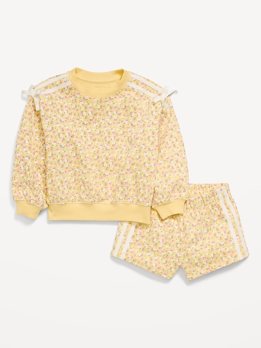 Image number 1 showing, Printed Long-Sleeve Sweatshirt and Shorts Set for Toddler Girls