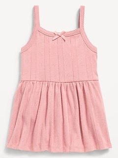 Pointelle-Knit Bodysuit Dress for Baby