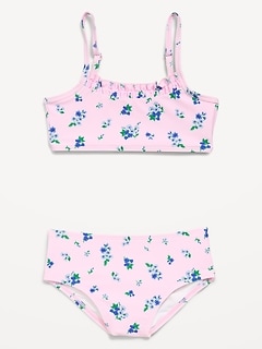 Printed Ruffle-Trim Swim Set for Girls