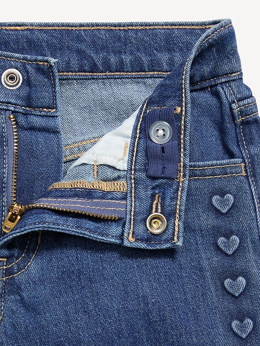 Image number 5 showing, High-Waisted Hearts Jean Midi Shorts for Girls