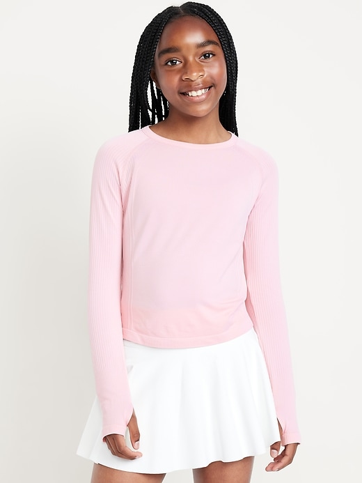 Image number 1 showing, Fitted Seamless Performance Top for Girls