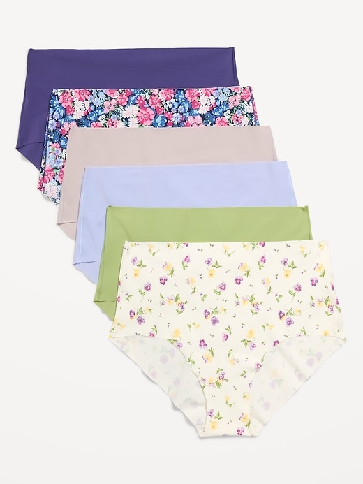 Image number 1 showing, High-Waisted No-Show Brief Underwear 6-Pack