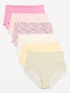 High-Waisted No-Show Brief Underwear 6-Pack