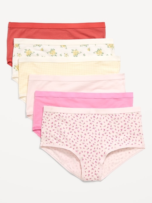 Image number 1 showing, High-Waisted Everyday Brief Cotton Underwear 6-Pack